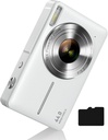 Digital Camera 1080P with 32G Memory Card 16X Zoom - White