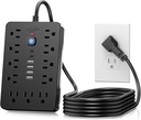 JouleLoom 6' Flat Plug Surge Protector Power Strip