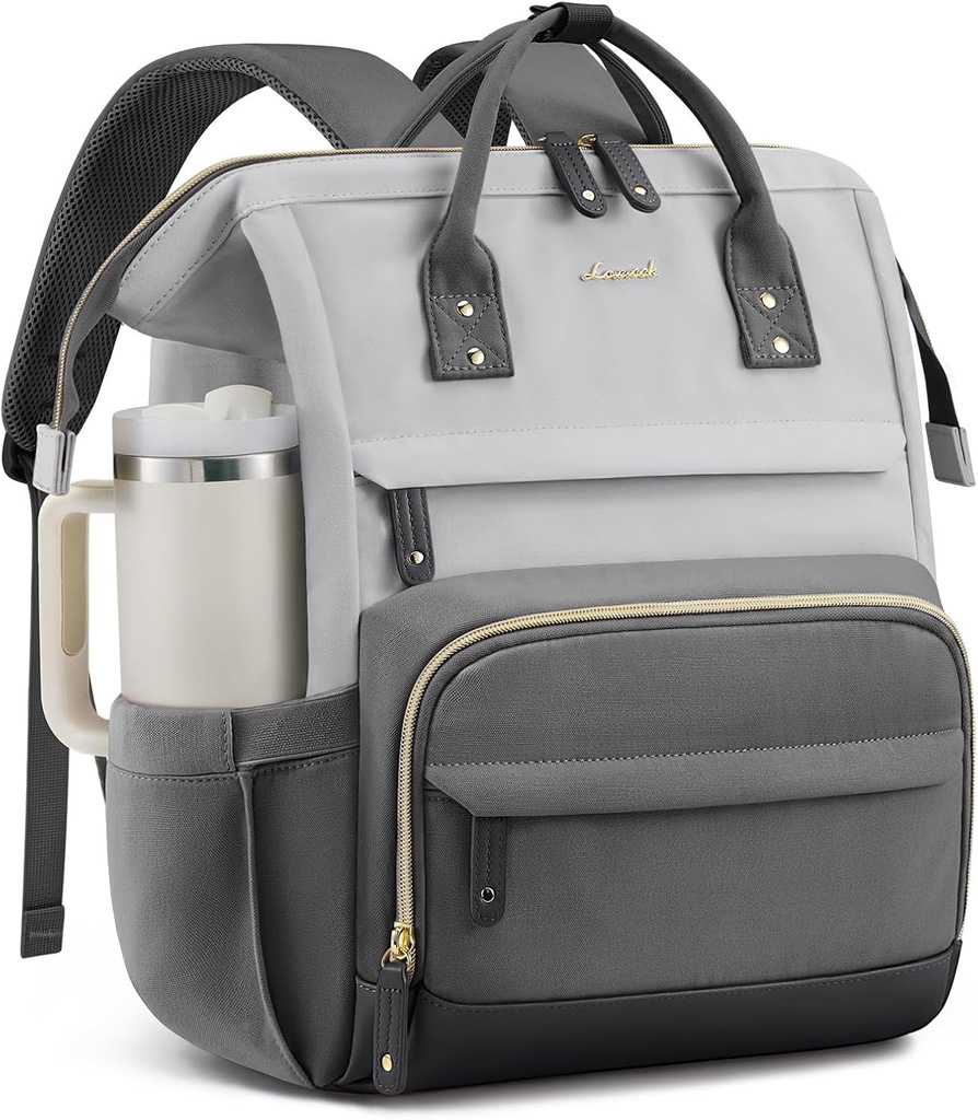 LOVEVOOK Laptop Backpack for Women 15.6" - Dark Grey/Grey