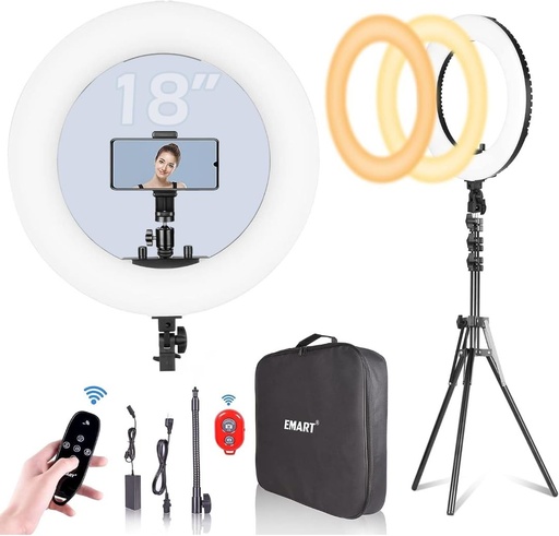 [X0025OMUDP] EMart 18" Ring Light with Tripod Stand