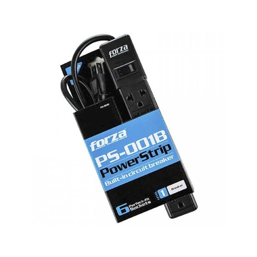 [PS-001B] Forza 6 Outlet Power Strip Black