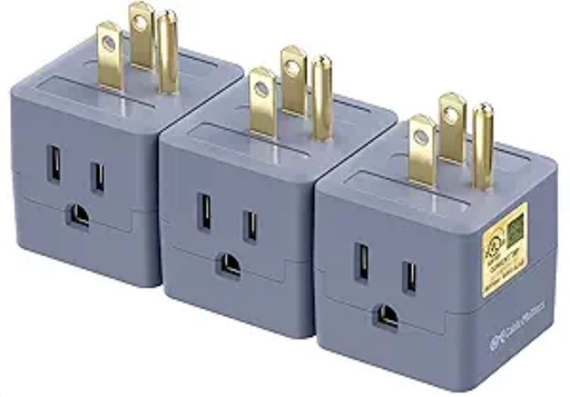 [400011-WHTx3] Cable Matters 3-Outlet Cube Wall Plug 3pk