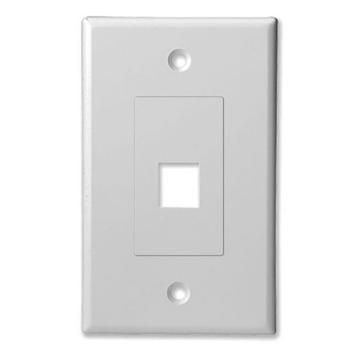 [201D-WT] SCP Decora 1 Port Insert with Faceplate White