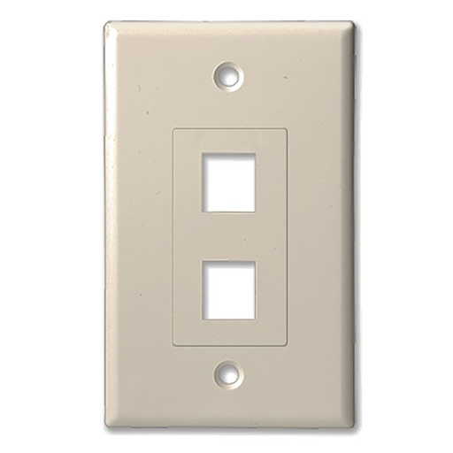 [202D-WT] SCP Decora 2 Port Insert with Faceplate White