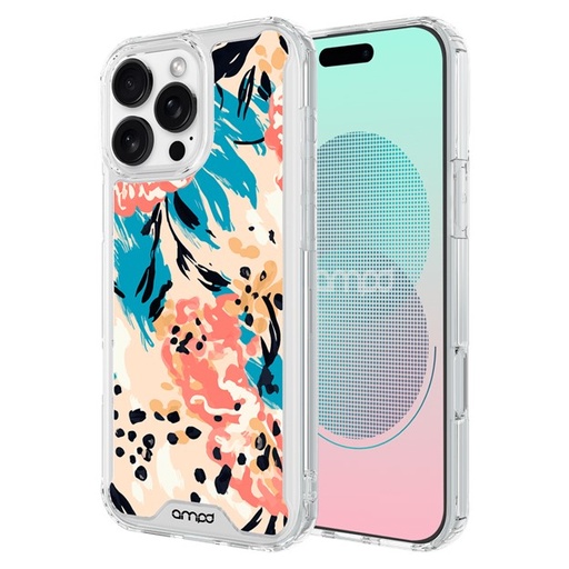 [AA-IPH16PRO-HDPRINT-BLUFLWR] AMPD  MagSafe  Case iPhone 16Pro - Blue  Blossom