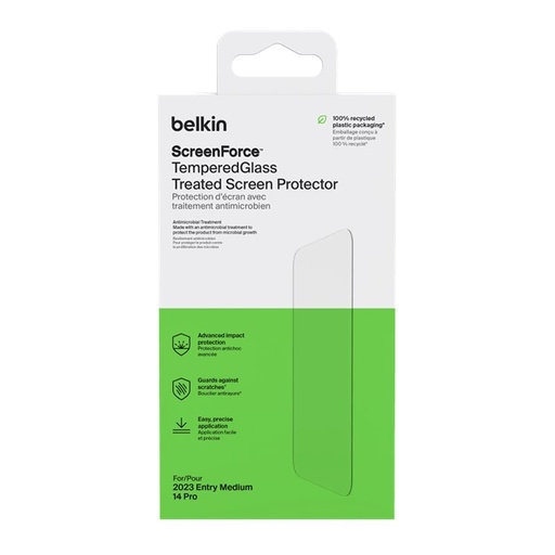 [OVA160fq] Belkin - Glass Screen Protector with EZ Tray for Apple iPhone 16 Pro Max- Clear