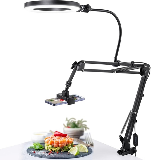 [T037GBB1] ULANZI Overhead Phone Mount with Ring Light