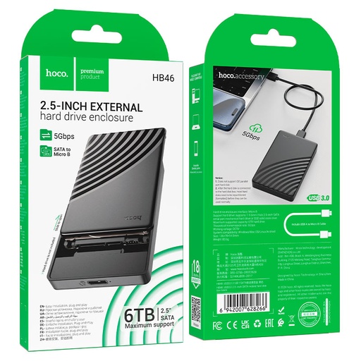 [HB46-6TB] HOCO HB46 6TB USB3.0 2.5" SATA HD Enclosure