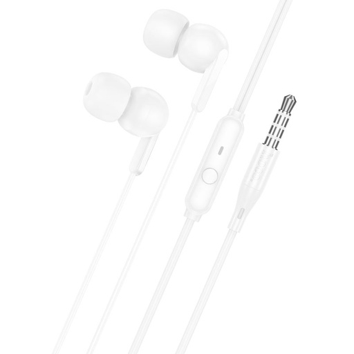 [M124-WHT] HOCO M124 Wide Universal earphones with mic White