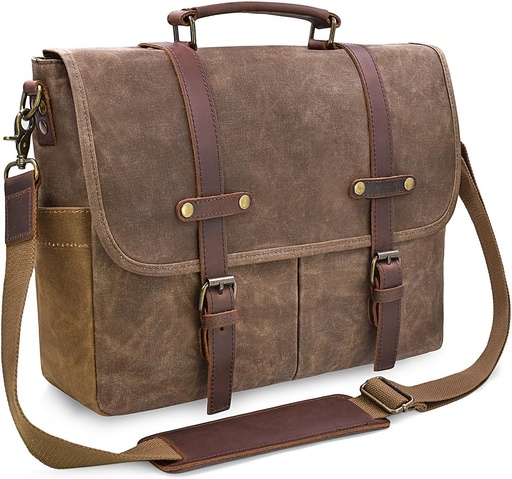 [X00235N5A3] Newhey Mens Messenger Bag 15.6" Khaki