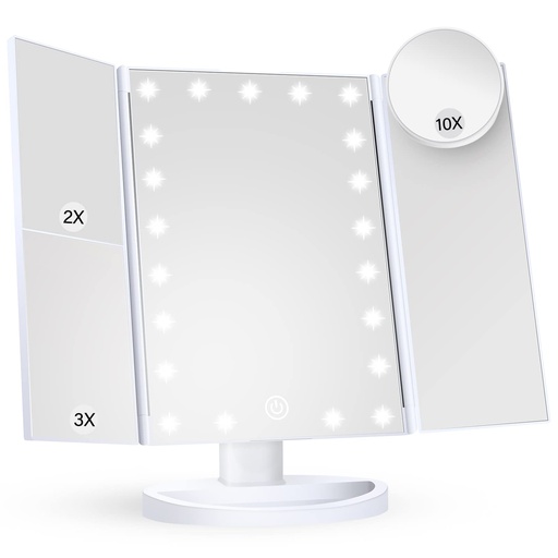 [B09F2J4SX1] HUONUL Makeup Mirror with Lights - White