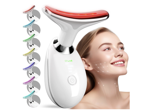 [X0046P341N] 7 Color LED Facial Light Therapy Wand & Massager for Skin Care