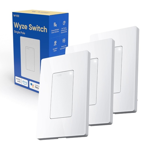 [WLPS1-RB] WYZE Switch, 2.4 GHz WiFi Smart Light Switch