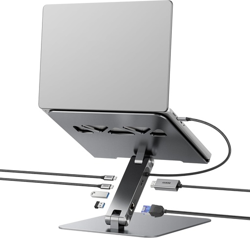 [B0F9NG6S82] BENFEI Laptop Stand with USB-C 6 in 1 Docking Station