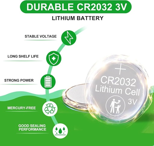 [X0040WPFUP] DURNERGY CR2032 3V Lithium Battery